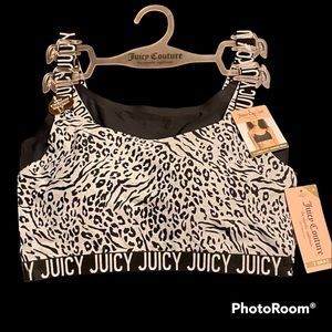 NWT•Juicy Couture Leopard/Black Lounge Bras 2pk